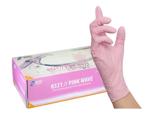 Rukavice ružové Pink Wave XS, 100 ks