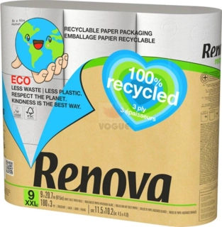 Renova Toal papier EKO 3-vrs,9 rolí